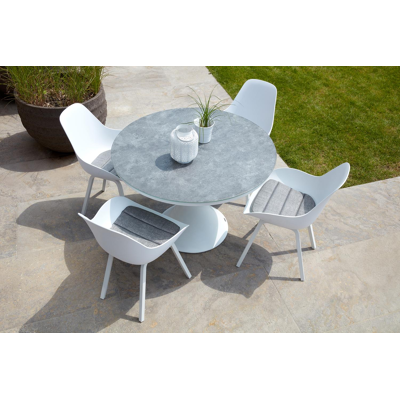 Chaise de jardin Cela in aluminium blanc et matière synthétique blanc
