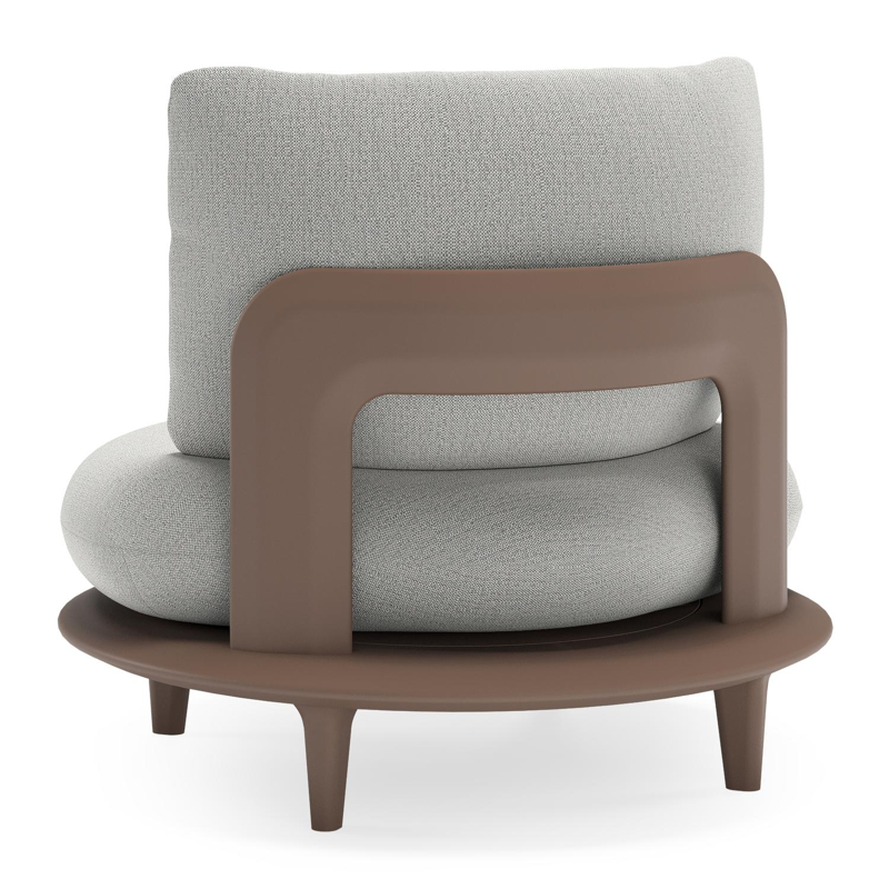 Bomero loungestoel in taupe aluminium met savane nimbus all weather sunbrella® luxe kussen