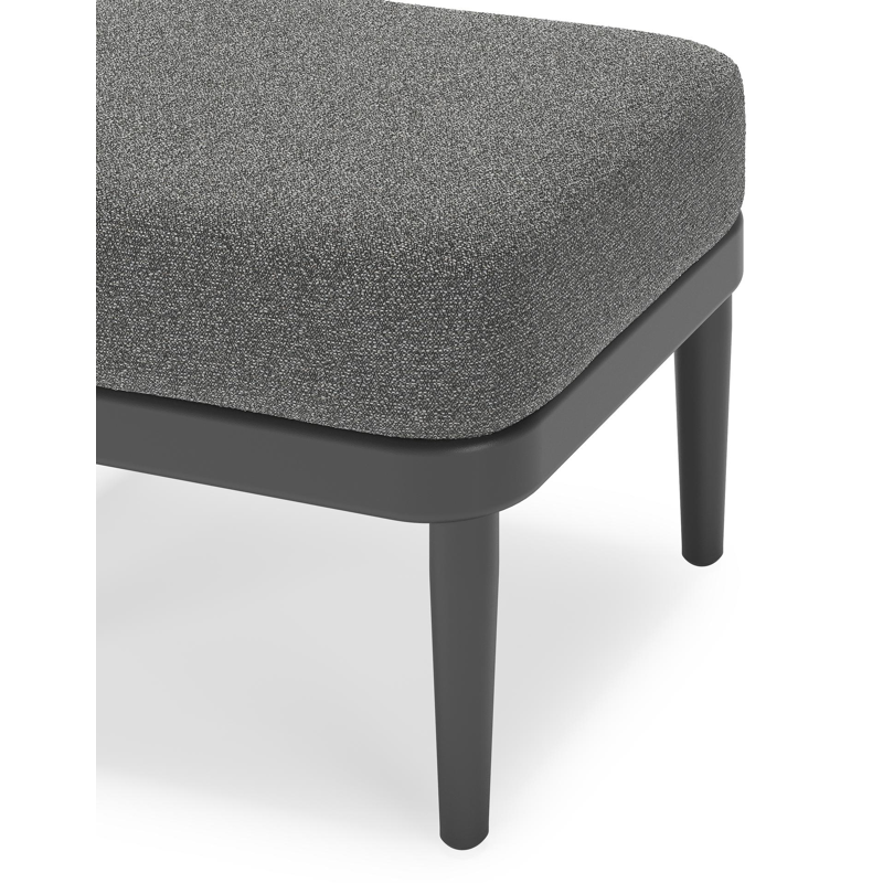 Pouf Orso en aluminium noir et coussins en all weather cosytica Catania Black