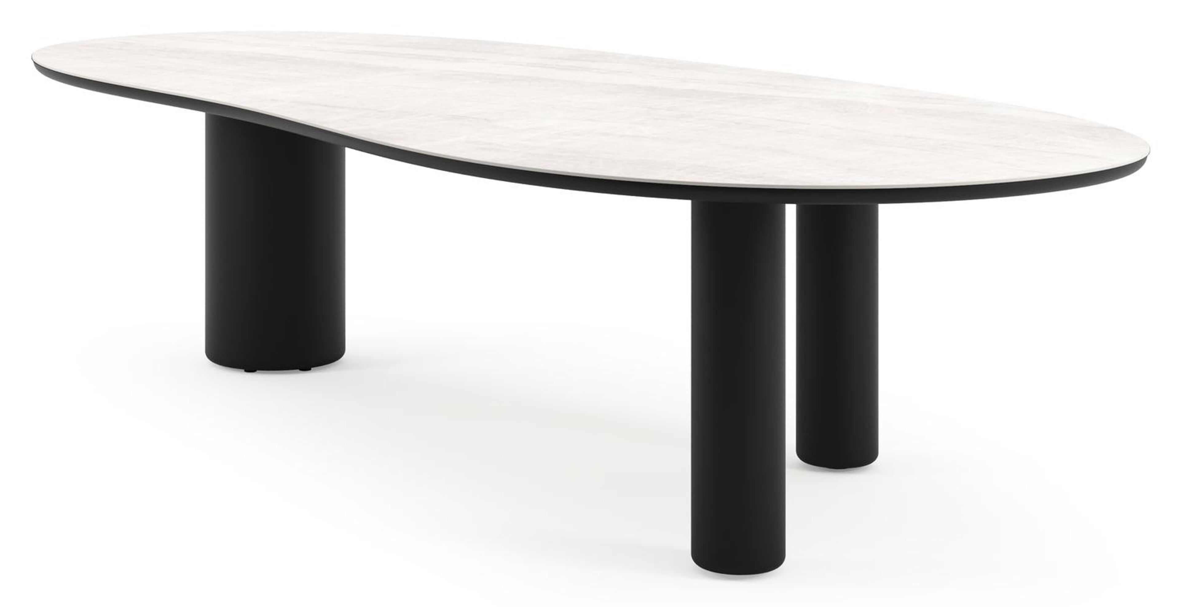 Amico tuintafel organisch in zwart aluminium en volkeramiek Taj Mahal - L 320 x B 145 x H 74 cm