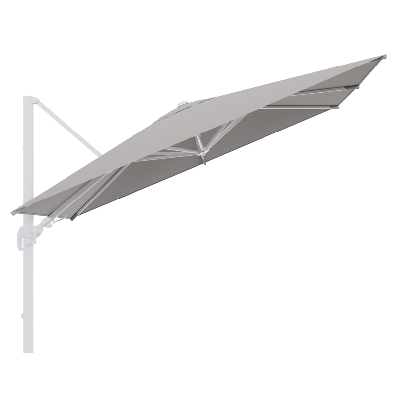 Avola zweefparasol met tiltfunctie in wit aluminium met natte graumel chalk all weather sunbrella® premium parasoldoek - L1 200 x L2 300 cm (zonder voet)