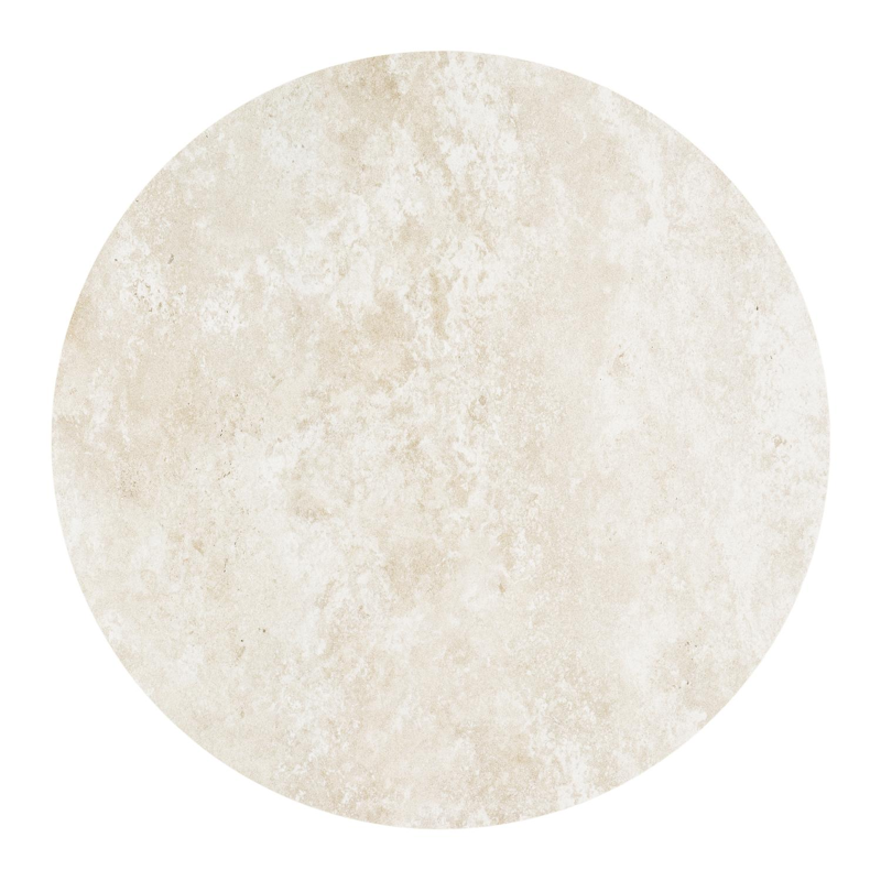 Fano low dining loungetafel rond in beige aluminium en volkeramiek Rapolano - Dia. 85 x H 55 cm