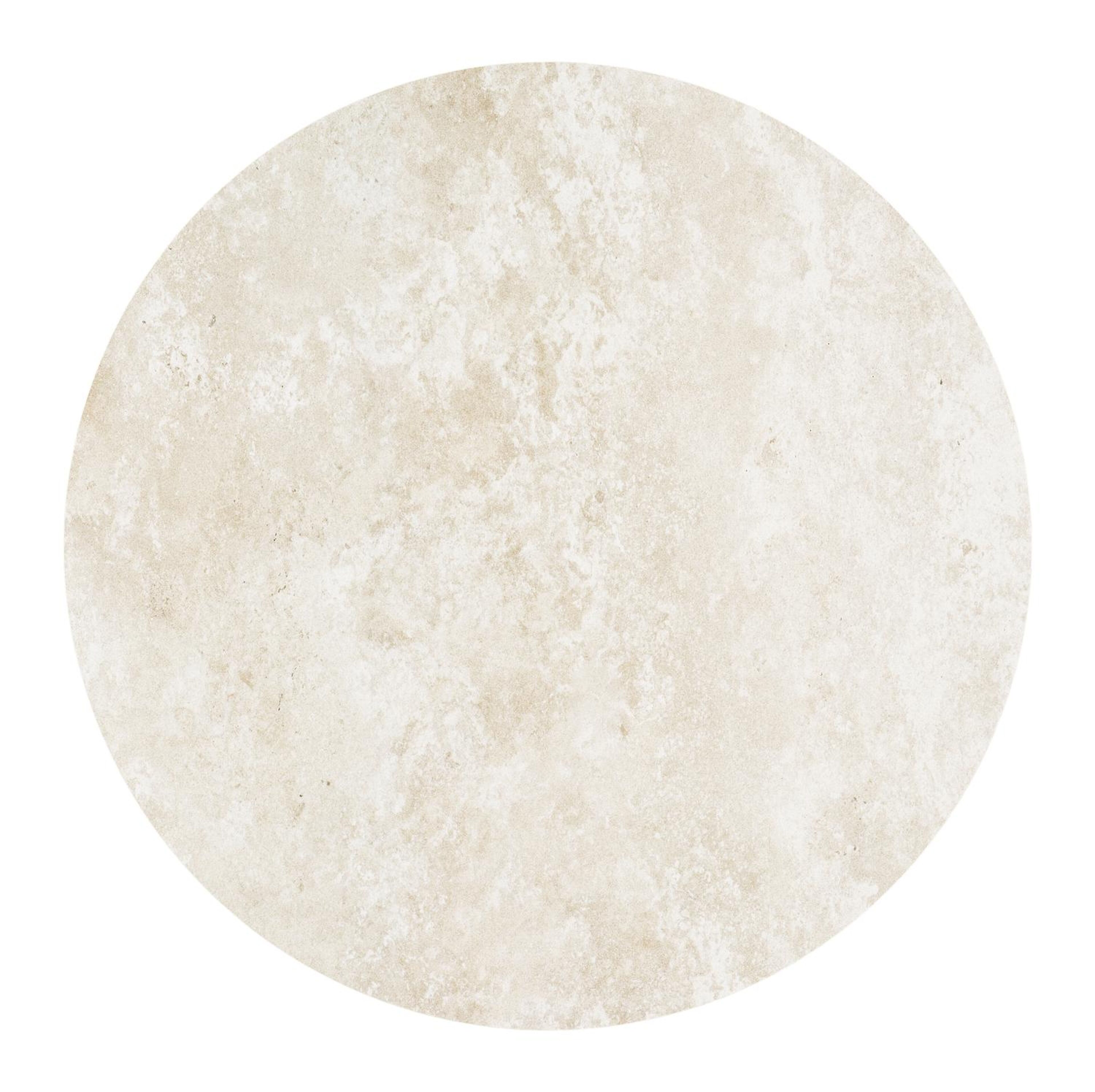 Fano low dining loungetafel rond in beige aluminium en volkeramiek Rapolano - Dia. 85 x H 55 cm