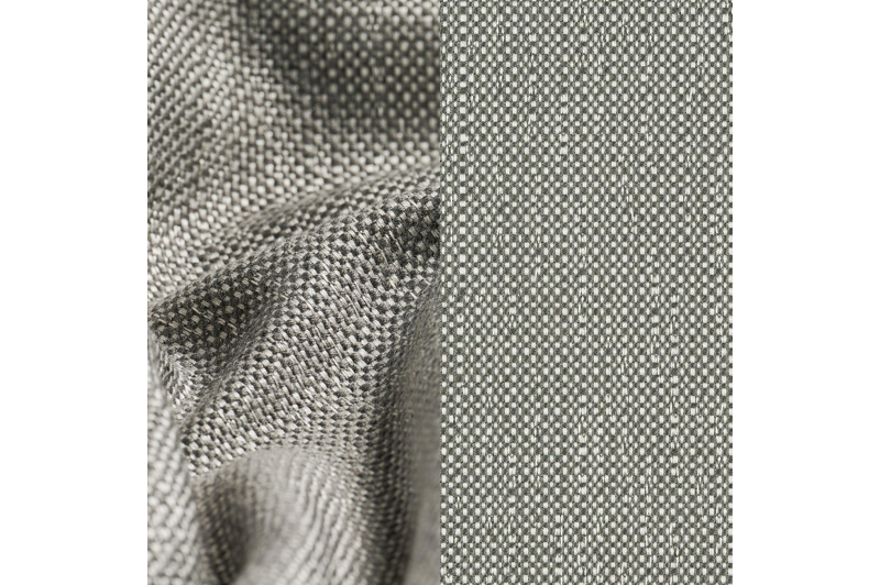 Chaise longue réglable Pagino en aluminium noir et coussin en all weather Sunbrella® luxe savane zinc