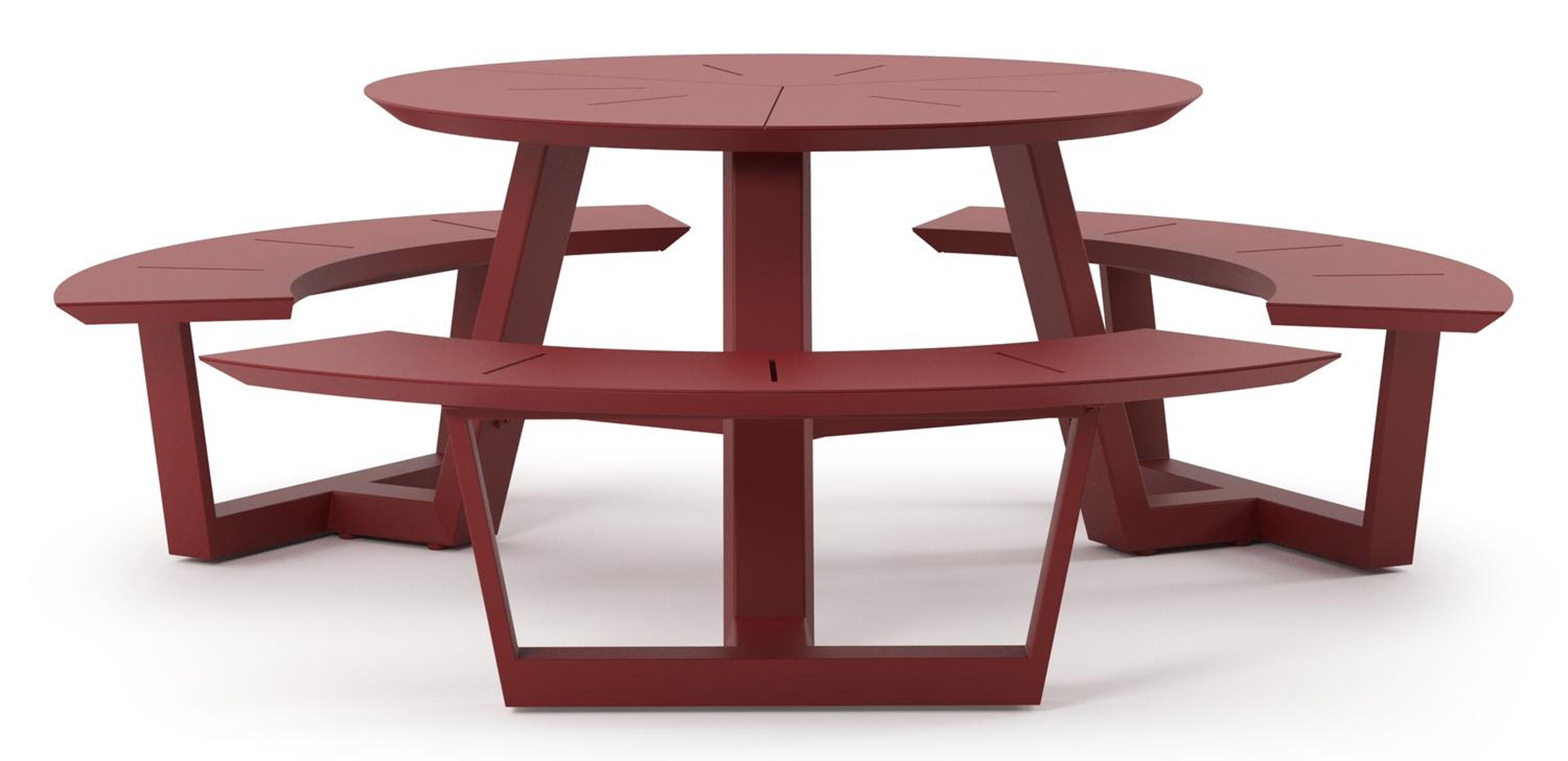 Rondino picknicktafel in ruby aluminium - Dia. 207 x H 71.5 cm