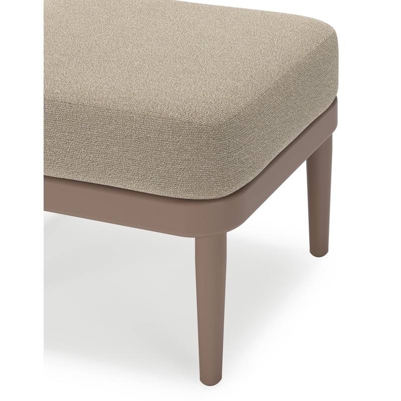 Pouf Orso en aluminium taupe et coussins en all weather cosytica Marbella Sand