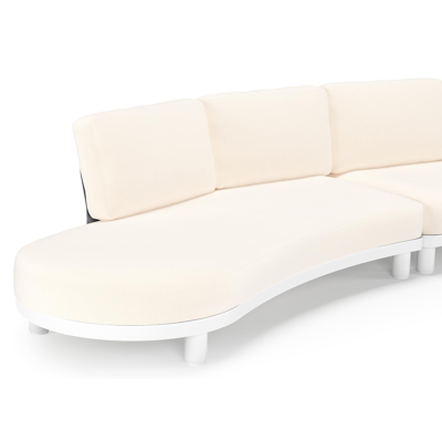 Donato loungebank in wit aluminium met all weather sunbrella® luxe Lopi Snow kussen