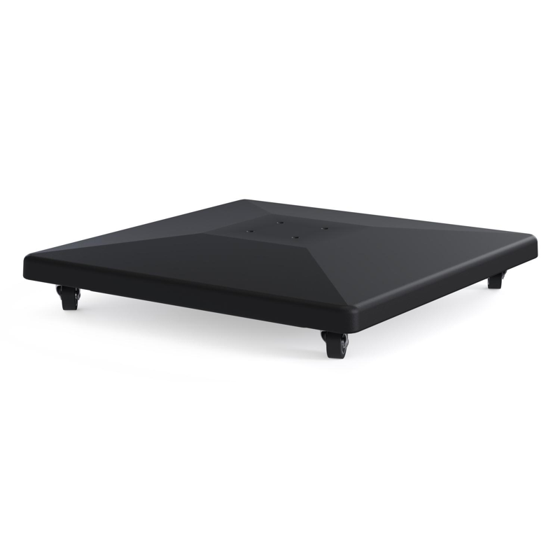 Pied de Parasol Avola en béton noir de 90 kg avec des roulettes