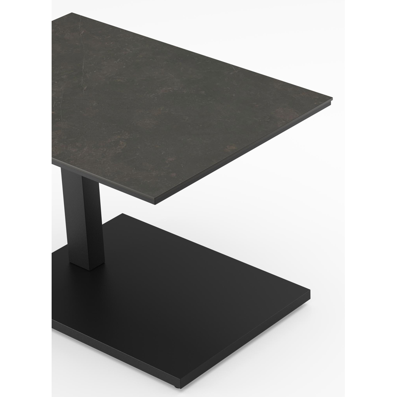 Table d'appoint Cirello Pop up en aluminium noir et céramique pleine calatorao - Lg. 70 x Lrg. 50 x Haut. 66 cm