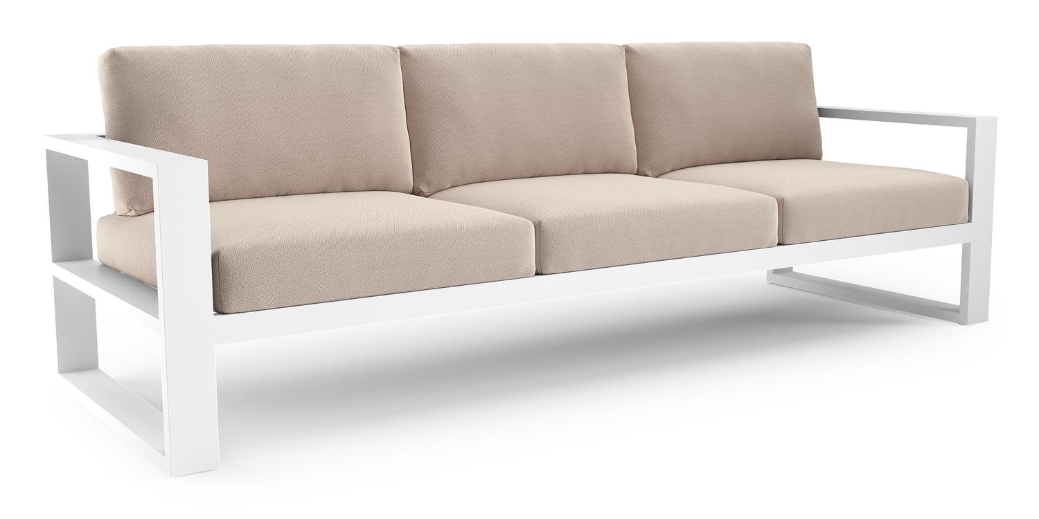 Verato loungebank in wit aluminium met wander pilat all weather sunbrella® luxe kussen