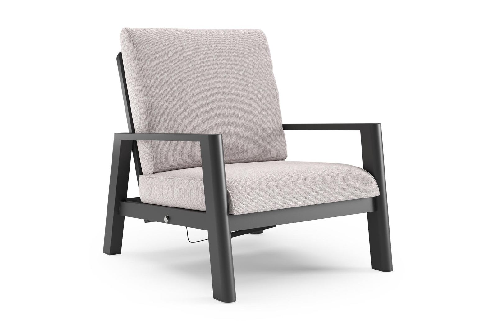 Cirello loungestoel in zwart aluminium met wander gobi all weather sunbrella® luxe kussen