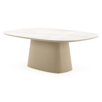 Amico tuintafel bombo xl in beige aluminium en volkeramiek Taj Mahal - L 210 x B 148 x H 73.5 cm