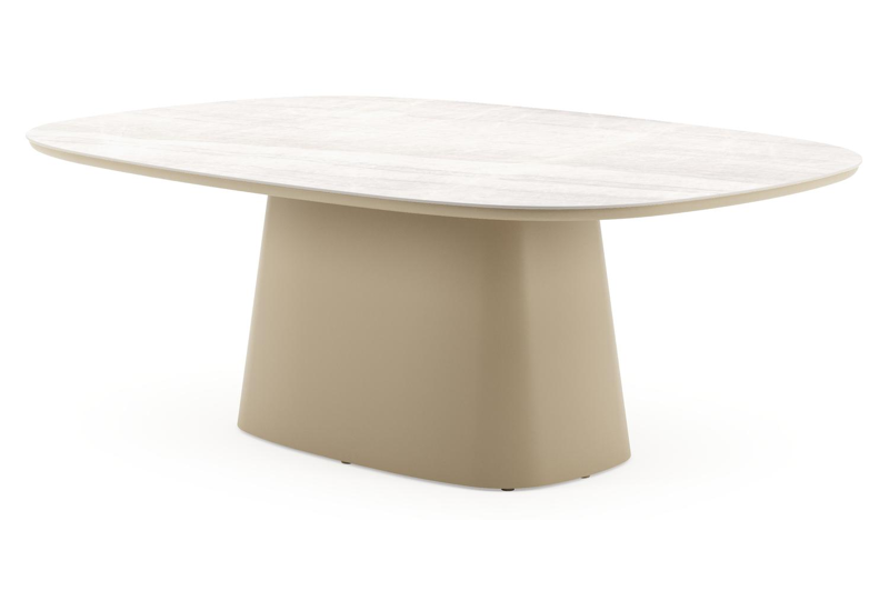 Amico tuintafel bombo xl in beige aluminium en volkeramiek Taj Mahal - L 210 x B 148 x H 73.5 cm