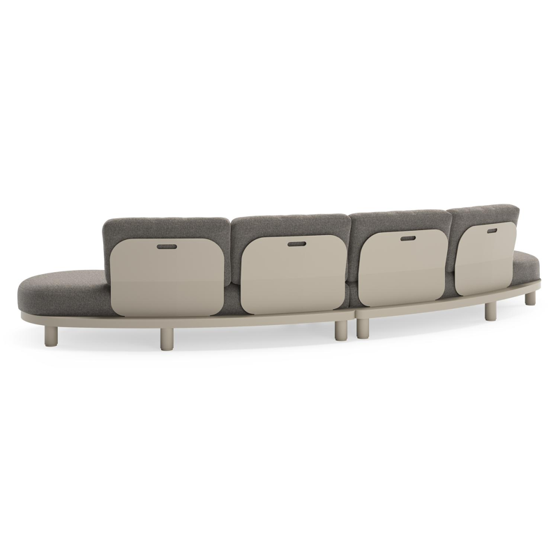 Donato loungebank in beige aluminium met all weather sunbrella® luxe Chartres Drizzle kussen
