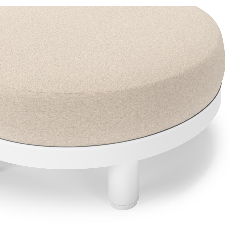 Donato lounge poef in wit aluminium met All Weather Sunbrella® Luxe Heritage Ash kussen