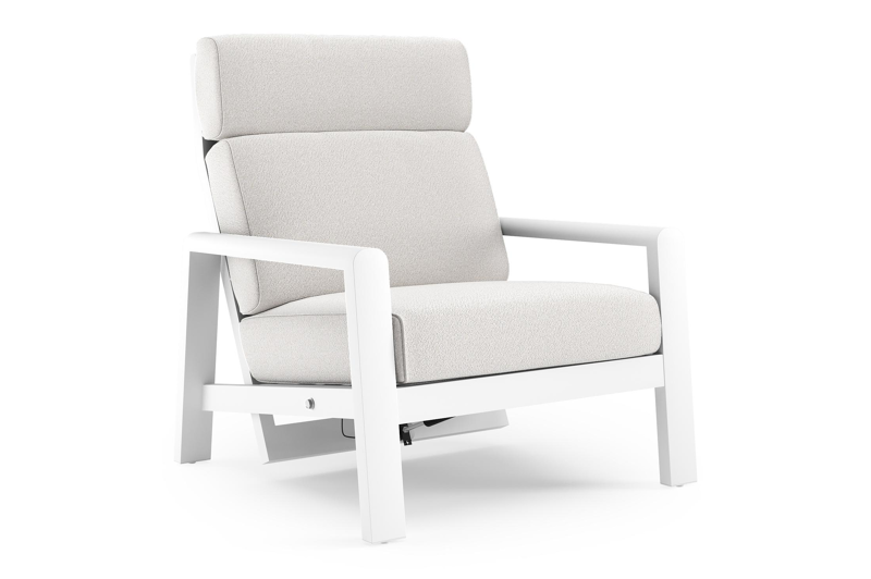 Cosenzo loungestoel in wit aluminium met soul optik all weather solica kussen