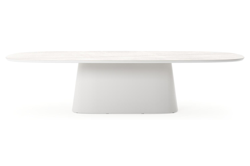 Amico tuintafel bombo xl in wit aluminium en volkeramiek Taj Mahal - L 320 x B 148 x H 73.5 cm