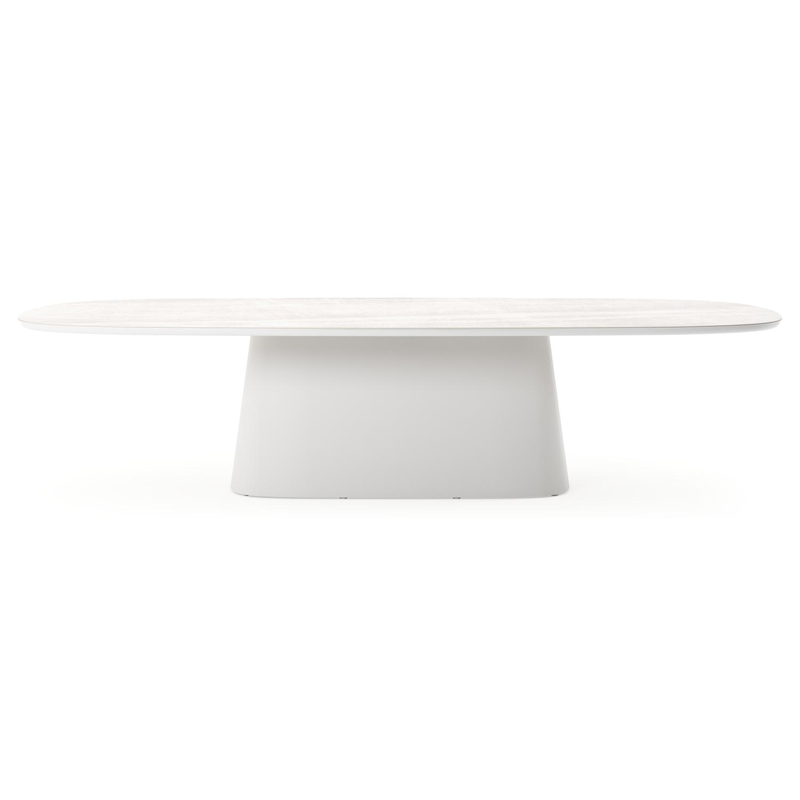 Amico tuintafel bombo xl in wit aluminium en volkeramiek Taj Mahal - L 320 x B 148 x H 73.5 cm