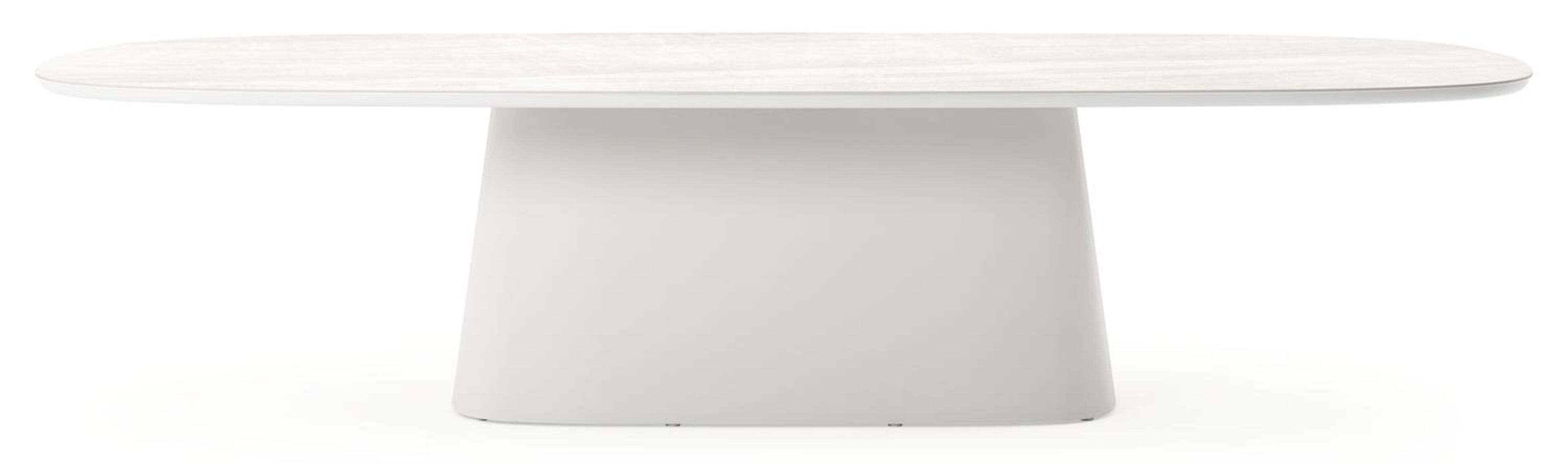 Table de jardin Amico bombo xl en aluminium blanc et céramique pleine Taj Mahal - Lg. 320 x Lrg. 148 x Haut. 73.5 cm