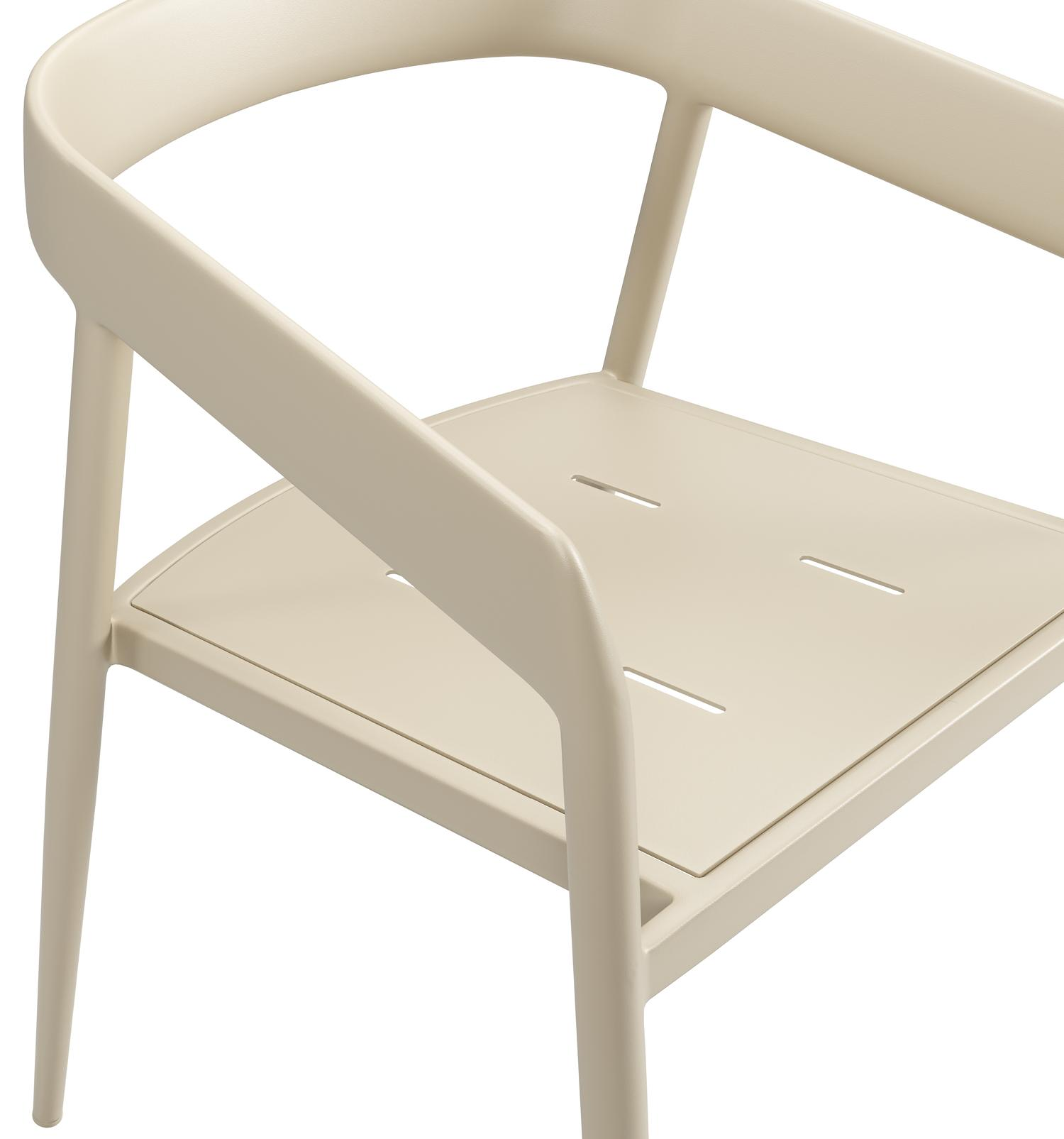 Chaise de jardin Donato en aluminium beige 