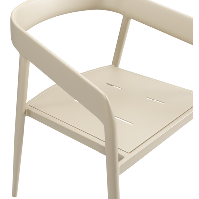 Chaise de jardin Donato en aluminium beige 