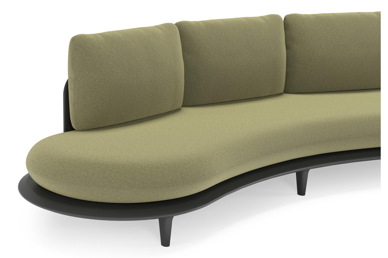 Bomero loungeset in zwart aluminium met heritage leaf all weather sunbrella® luxe kussen