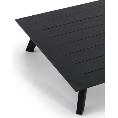 Puglia loungehoek in zwart aluminium met grijs weather+ softtouch kussens