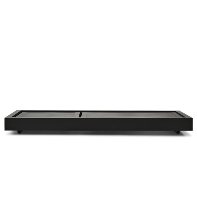 Como verstelbaar ligbed in zwart aluminium met natte grey chine all weather sunbrella® luxe kussens