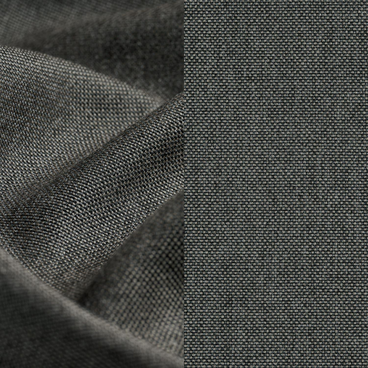 Canapé de jardin Organo en aluminium beige et corde luxe plate tissée verticalement beige et coussin en all weather Sunbrella® luxe natte dark taupe