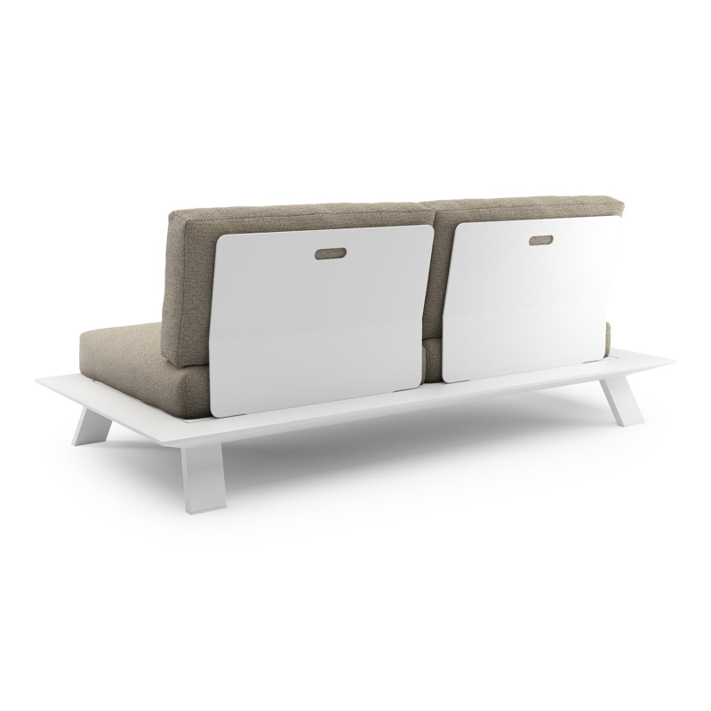 Cesano loungebank in wit aluminium met catania beige all weather Cosytica kussen