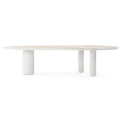 Amico tuintafel organisch in wit aluminium en volkeramiek Colorado Dunes - L 320 x B 120 x H 73.5 cm