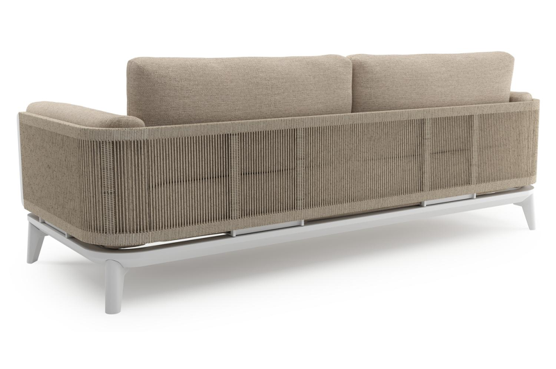 Mosa loungeset in wit aluminium met rustic weather+ softtouch kussens en loungetafel