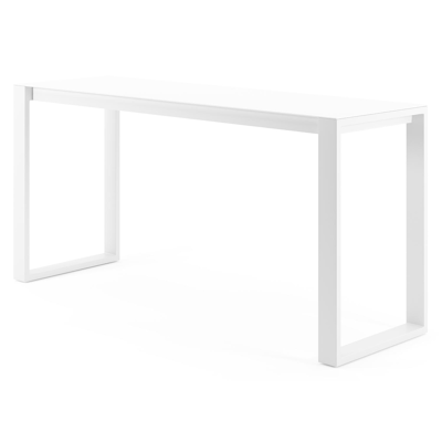 Verato bartafel in wit aluminium en volkeramiek arctic white - L 220 x B 70 x H 106 cm