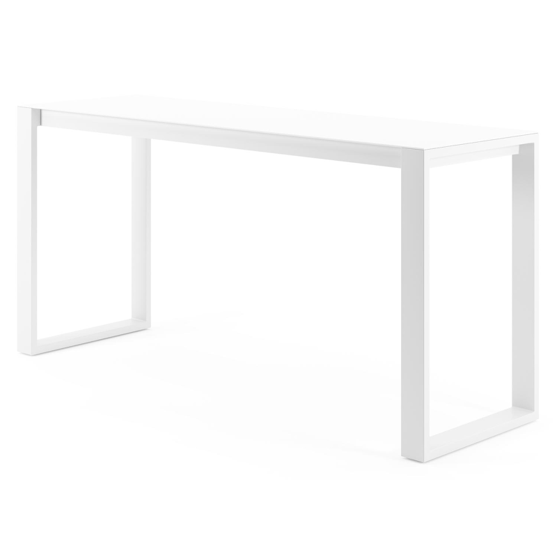 Verato bartafel in wit aluminium en volkeramiek arctic white - L 220 x B 70 x H 106 cm