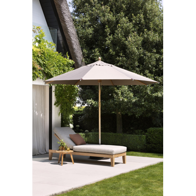 Pescara staanparasol in  teak met coffee polyester parasoldoek - Dia. 350 cm (zonder voet)