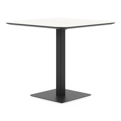 Fano kantelbare tuintafel vierkant afgerond in zwart aluminium en volkeramiek calista - L 80 x B 80 x H 72.5 cm