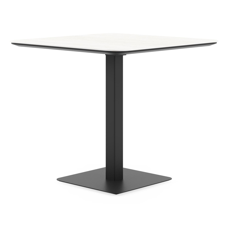 Fano kantelbare tuintafel vierkant afgerond in zwart aluminium en volkeramiek calista - L 80 x B 80 x H 72.5 cm
