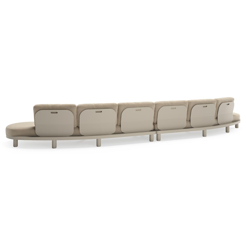 Donato loungebank in beige aluminium met all weather cosytica Althea Chalk kussen