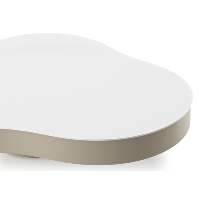 Lomano loungetafel cloud in beige aluminium en aluminium Arctic White - L 131 x B 108 x H 25 cm