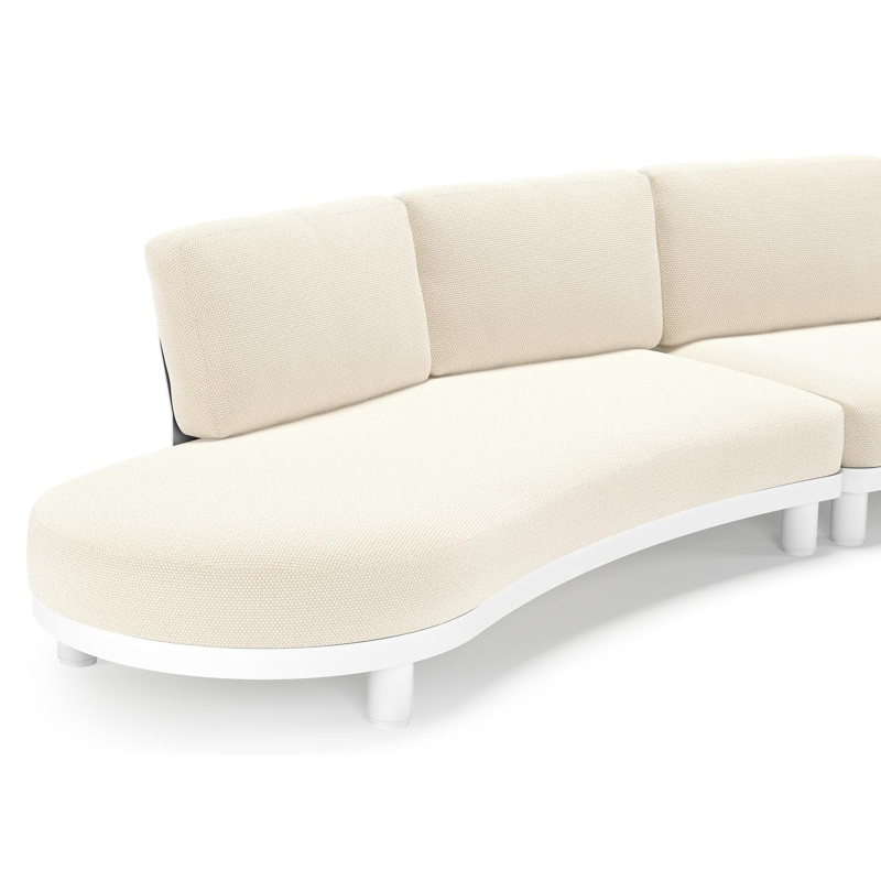 Donato loungebank in wit aluminium met all weather cosytica Althea Off White kussen