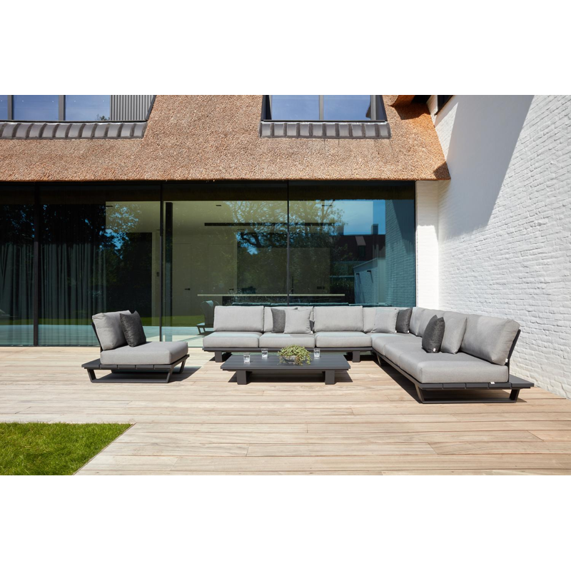 Pagino lounge 1-zit in zwart aluminium