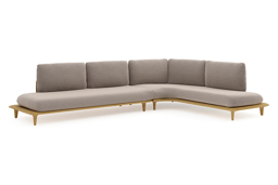 Chaise longue links + 3-zit