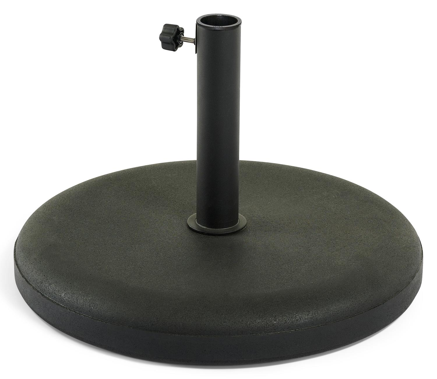 Viola staanparasol in zwart aluminium met grijs weather+ softtouch parasoldoek - Dia. 350 cm (met voet)