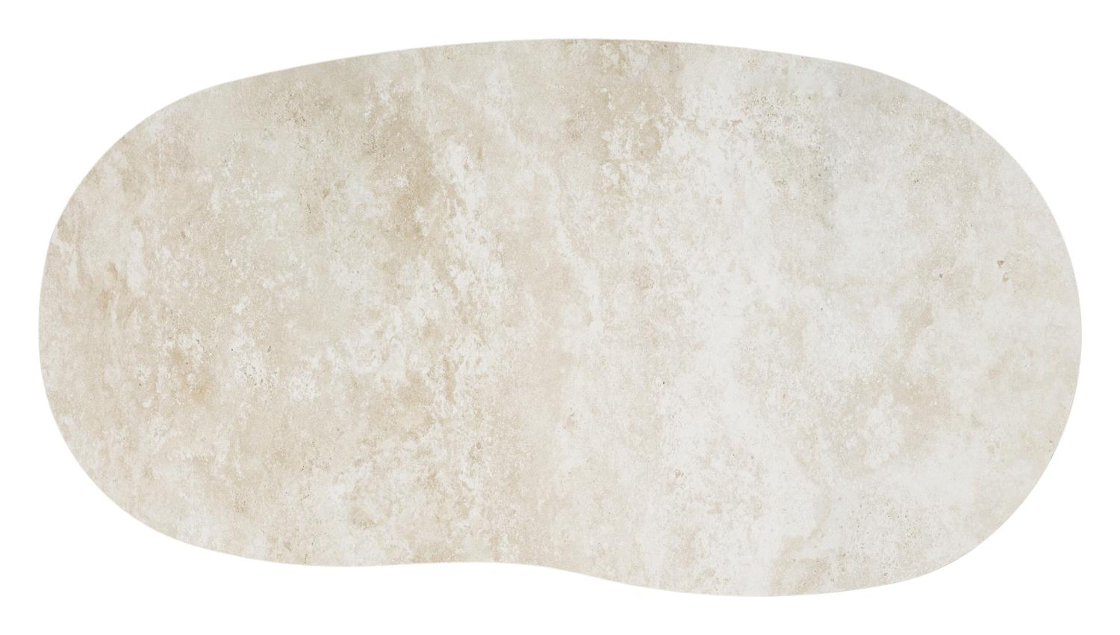 Amico loungetafel organisch in beige aluminium en volkeramiek Rapolano - L 170 x B 91 x H 25 cm