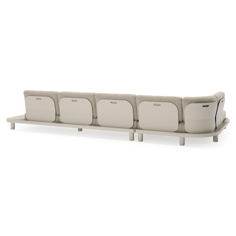 Salon de jardin d'angle Donato en aluminium beige et coussins en all weather cosytica catania beige