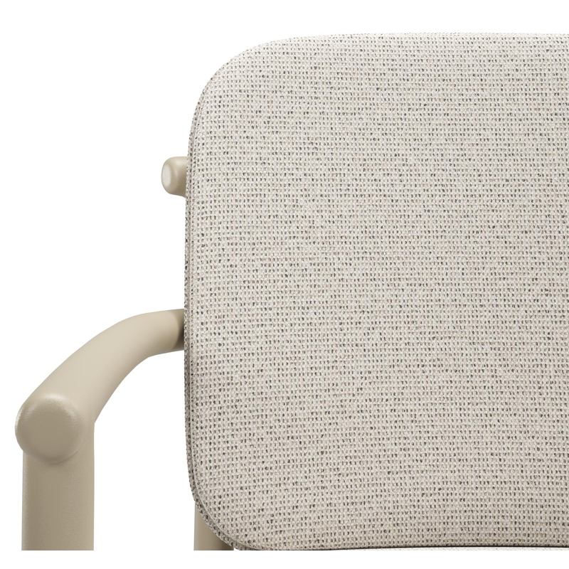 Bono stapelbare tuinstoel in beige aluminium met stoelkussen in All Weather Solica Firenze Natural