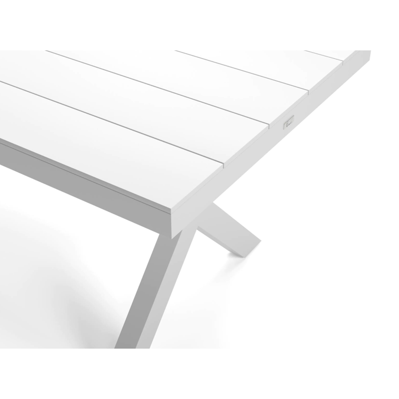 Bahia tuinset in wit aluminium met 6 stapelbare Bahia tuinstoelen