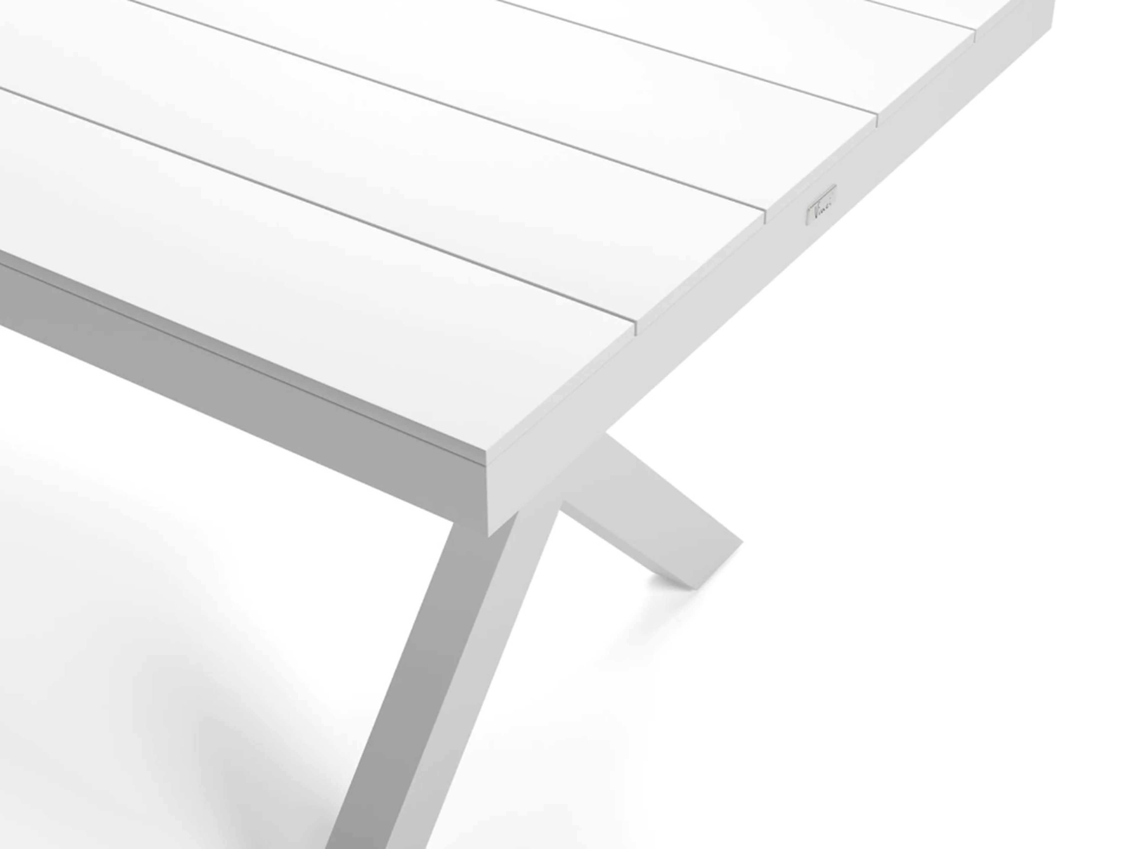 Ensemble de jardin Bahia en aluminium blanc avec 6 chaises de jardin Paco