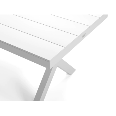 Bahia tuinset rechthoekig in wit aluminium met 8 Salto tuinstoelen