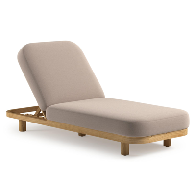 Chaise longue réglable Donato en teck avec All Weather Sunbrella® luxe wander pilat coussin